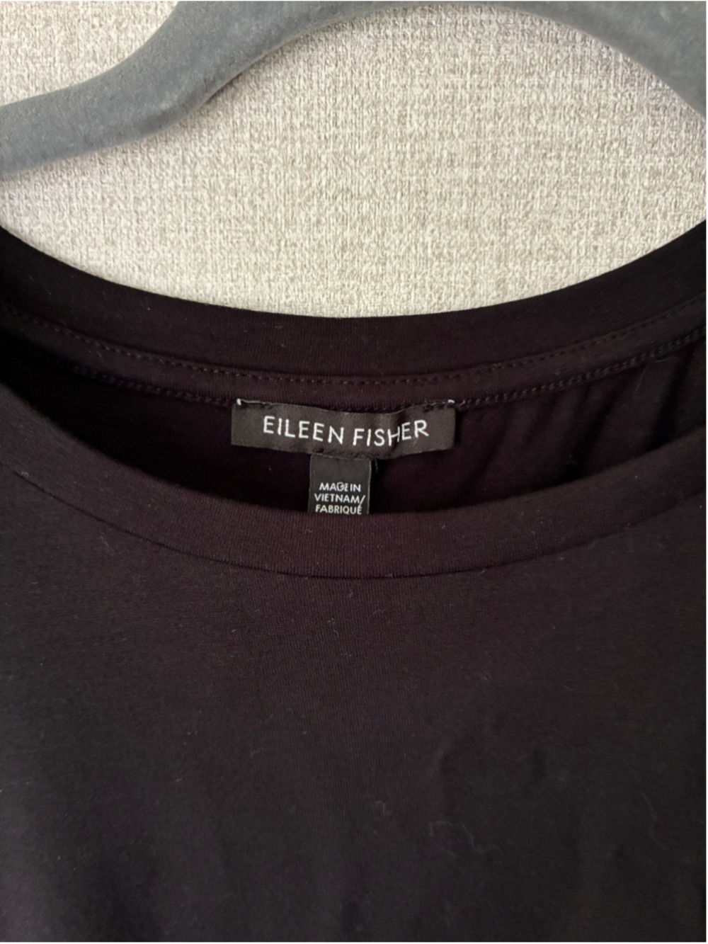Women's Eileen Fisher Black Short Sleeve Tee Size M Oversized - Picture 3 of 5